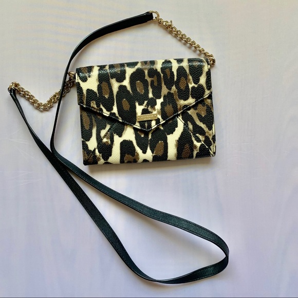 kate spade Handbags - Kate Spade Mini Crossbody Animal Print Brown Purse